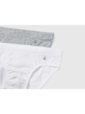 Benetton Slipy (2 pary) w kolorze szaro-białym