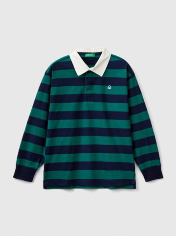 Benetton Poloshirt in Dunkelblau/ Grün