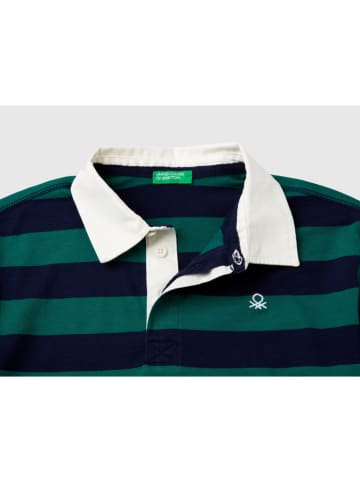 Benetton Koszulka polo w kolorze granatowo-zielonym