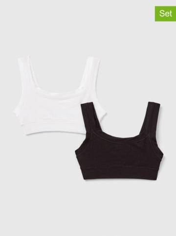 Benetton 2er-Set: Bustiers in Schwarz/ Weiß