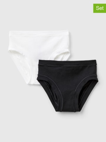 Benetton 2er-Set: Slips in Schwarz/ Weiß