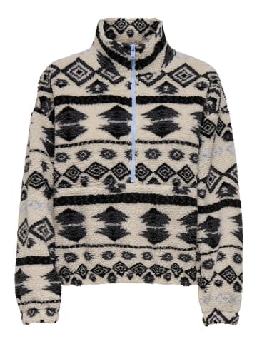 ONLY Bluza polarowa w kolorze kremowo-czarnym