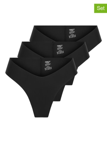 ONLY 3er-Set: Slips in Schwarz