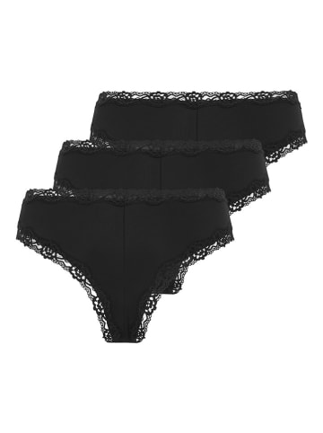 ONLY 3er-Set: Slips in Schwarz