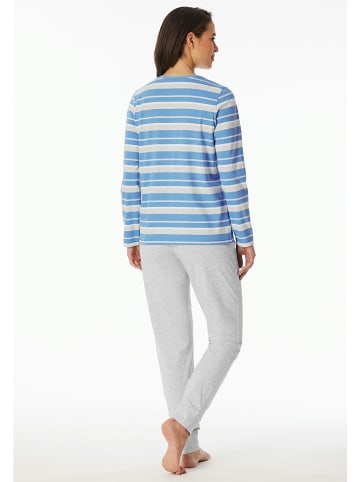 Schiesser Pyjama lichtblauw/grijs
