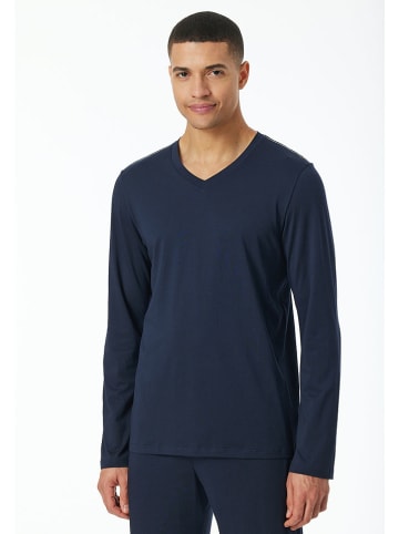 Schiesser Pyjamashirt donkerblauw