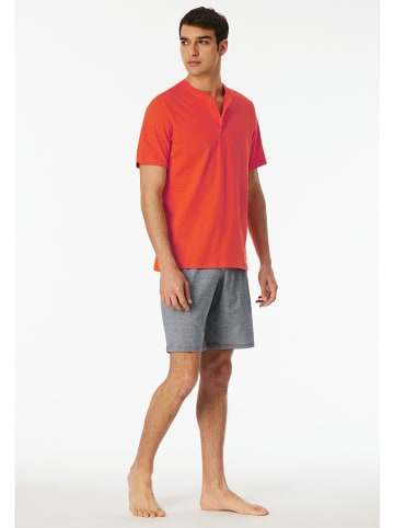 Schiesser Pyjama rood/grijs