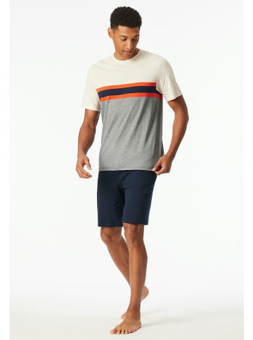 Schiesser Pyjama donkerblauw/crème
