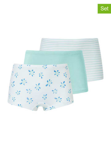 Schiesser 3er-Set: Boxershorts in Weiß/ Türkis