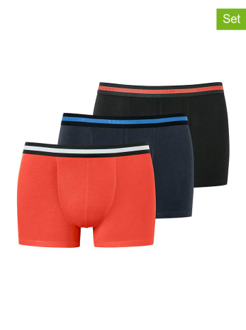 Schiesser 3er-Set: Boxershorts in Dunkelblau/ Schwarz/ Rot