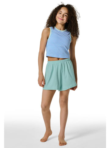 Schiesser Pyjama turquoise/lichtblauw