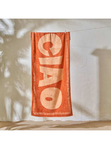 BELLA MAISON Ręcznik plażowy "Ciao" w kolorze pomarańczowym - 150 x 90 cm
