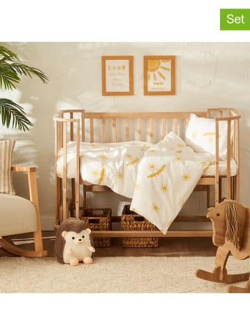 BELLA MAISON 3-delige beddengoedset "Hello" wit/geel
