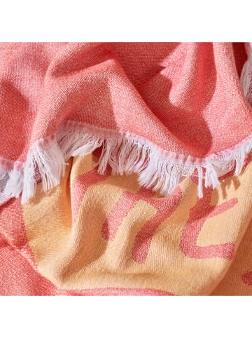 BELLA MAISON Strandtuch "Love The Sea" in Pink/ Orange - (L)160 x (B)90 cm