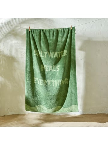 BELLA MAISON Strandtuch "Salt Water" in Grün - (L)150 x (B)90 cm