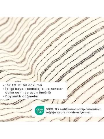 BELLA MAISON 4-delige beddengoedset "Sevilla" crème/antraciet