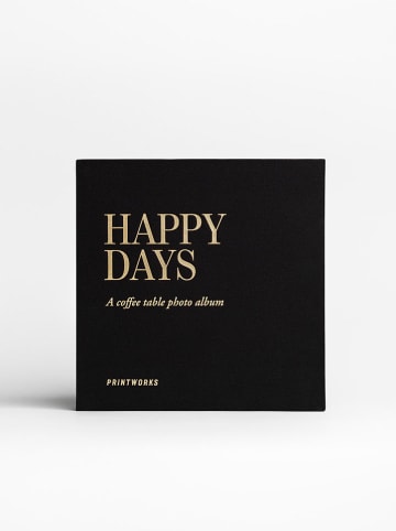 Printworks Fotoalbum ''Happy Days'' in Schwarz - (B)24,5 x (H)24,5 x (T)5 cm