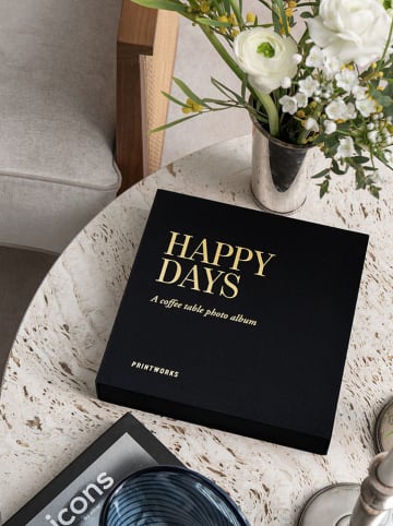 Printworks Fotoalbum ''Happy Days'' in Schwarz - (B)24,5 x (H)24,5 x (T)5 cm