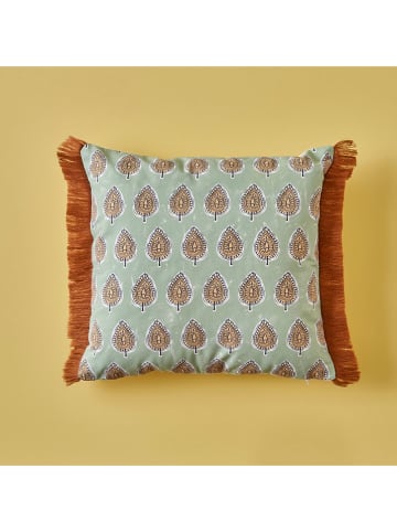 BELLA MAISON Kissenhülle ''Elegance'' in Türkis/ Orange - (L)43 x (B)43 cm