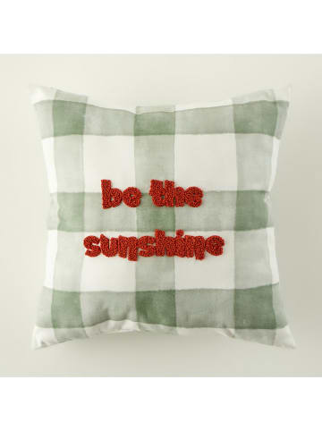 BELLA MAISON Kissen ''Sunshine'' in Grün/ Rot/ Weiß - (L)35 x (B)35 cm