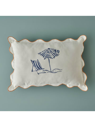 BELLA MAISON Kissenhülle ''Marine'' in Creme/ Blau - (L)35 x (B)50 cm