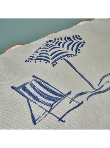 BELLA MAISON Kissenhülle ''Marine'' in Creme/ Blau - (L)35 x (B)50 cm