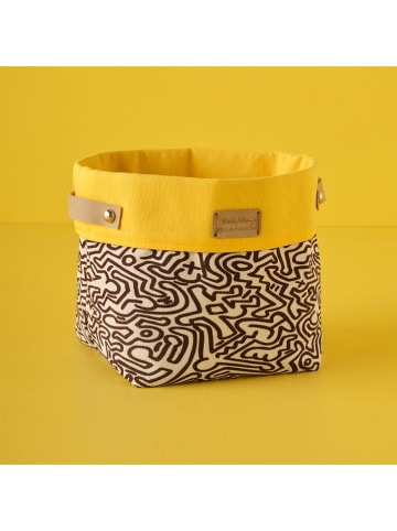 BELLA MAISON Aufbewahrungsbox ''Keith'' in Gelb/ Schwarz/ Weiß - (H)22 x Ø 18 cm