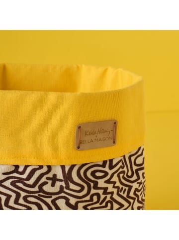 BELLA MAISON Aufbewahrungsbox ''Keith'' in Gelb/ Schwarz/ Weiß - (H)22 x Ø 18 cm