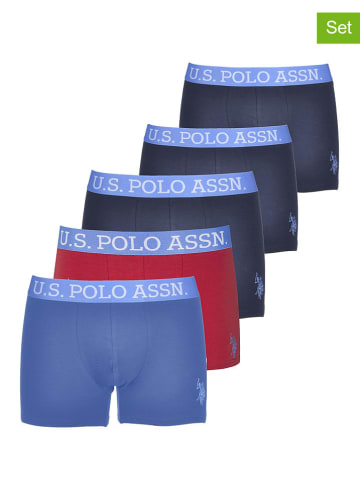 U.S. Polo Assn. 5-delige set: boxershorts donkerblauw/rood/blauw