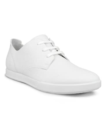 Ecco Leder-Schnürschuhe "Leisure" in Weiß