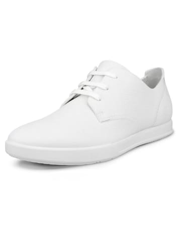 Ecco Leder-Schnürschuhe "Leisure" in Weiß