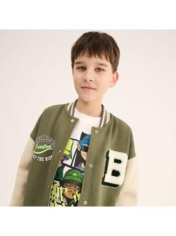 COOL CLUB Sweatvest kaki/wit