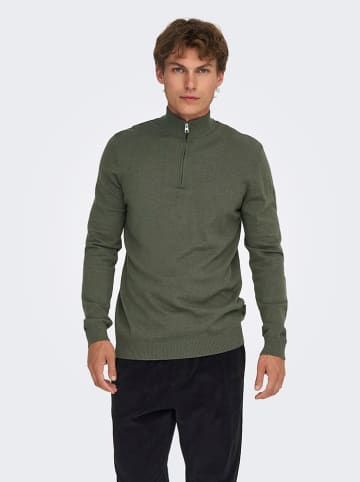 ONLY & SONS Sweter "Loui" w kolorze khaki