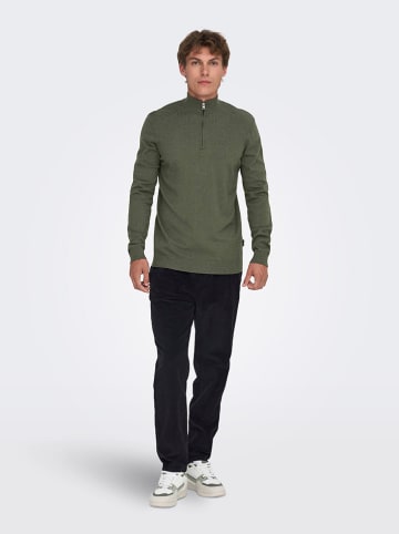 ONLY & SONS Sweter "Loui" w kolorze khaki