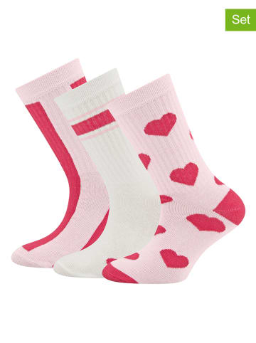 ewers 3er-Set: Socken in Rosa/ Weiß
