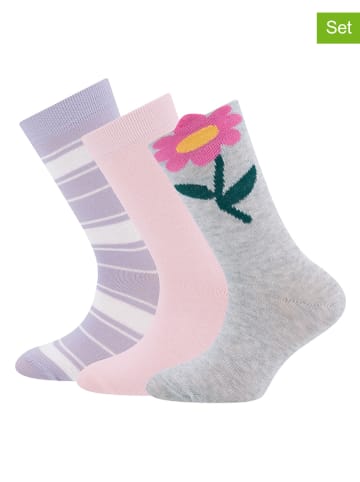 ewers 3er-Set: Socken in Rosa/ Flieder/ Grau