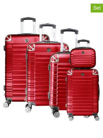 Geographical Norway 5-delige hardcase-trolleyset "Sourcing" rood