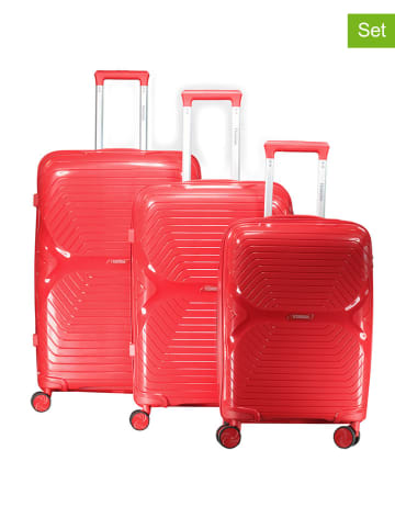 Geographical Norway 3tlg. Hardcase-Trolleyset "Silkovette" in Rot
