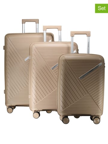 Geographical Norway 3tlg. Hardcase-Trolleyset "Simi" in Beige
