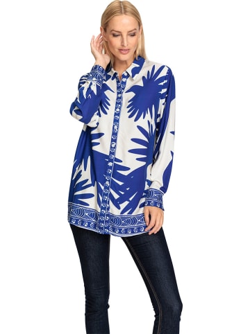 Heine Blouse wit/blauw