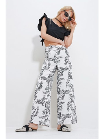 trendyol Broek wit/antraciet