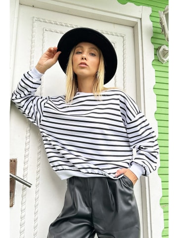 trendyol Sweatshirt zwart/wit
