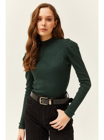 trendyol Sweter w kolorze ciemnozielonym