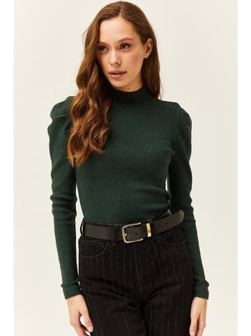 trendyol Sweter w kolorze ciemnozielonym