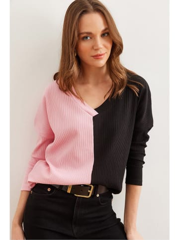 trendyol Blouse zwart/lichtroze