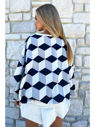 trendyol Sweatshirt in Dunkelblau/ Weiß/ Grau