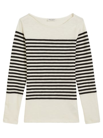 Marc O'Polo Longsleeve in Creme/ Schwarz