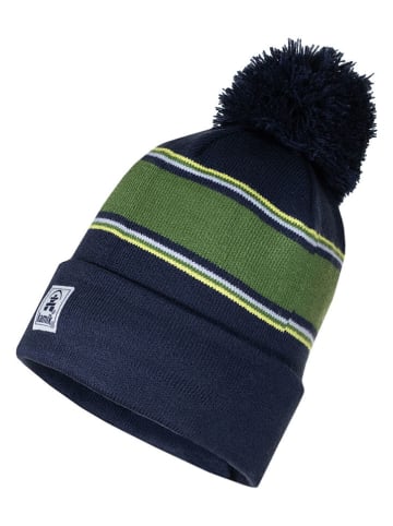 Kamik Muts met pompon ''Dunes'' donkerblauw/groen