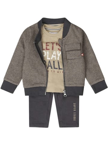 Dirkje 3tlg. Outfit in Anthrazit/ Beige