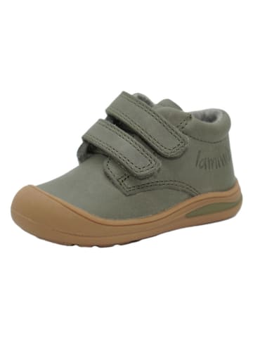 lamino Leren sneakers kaki